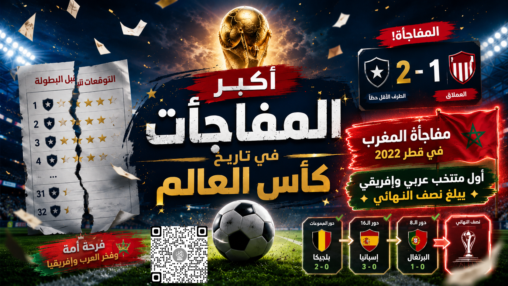 أكبر المفاجآت في تاريخ كأس العالم