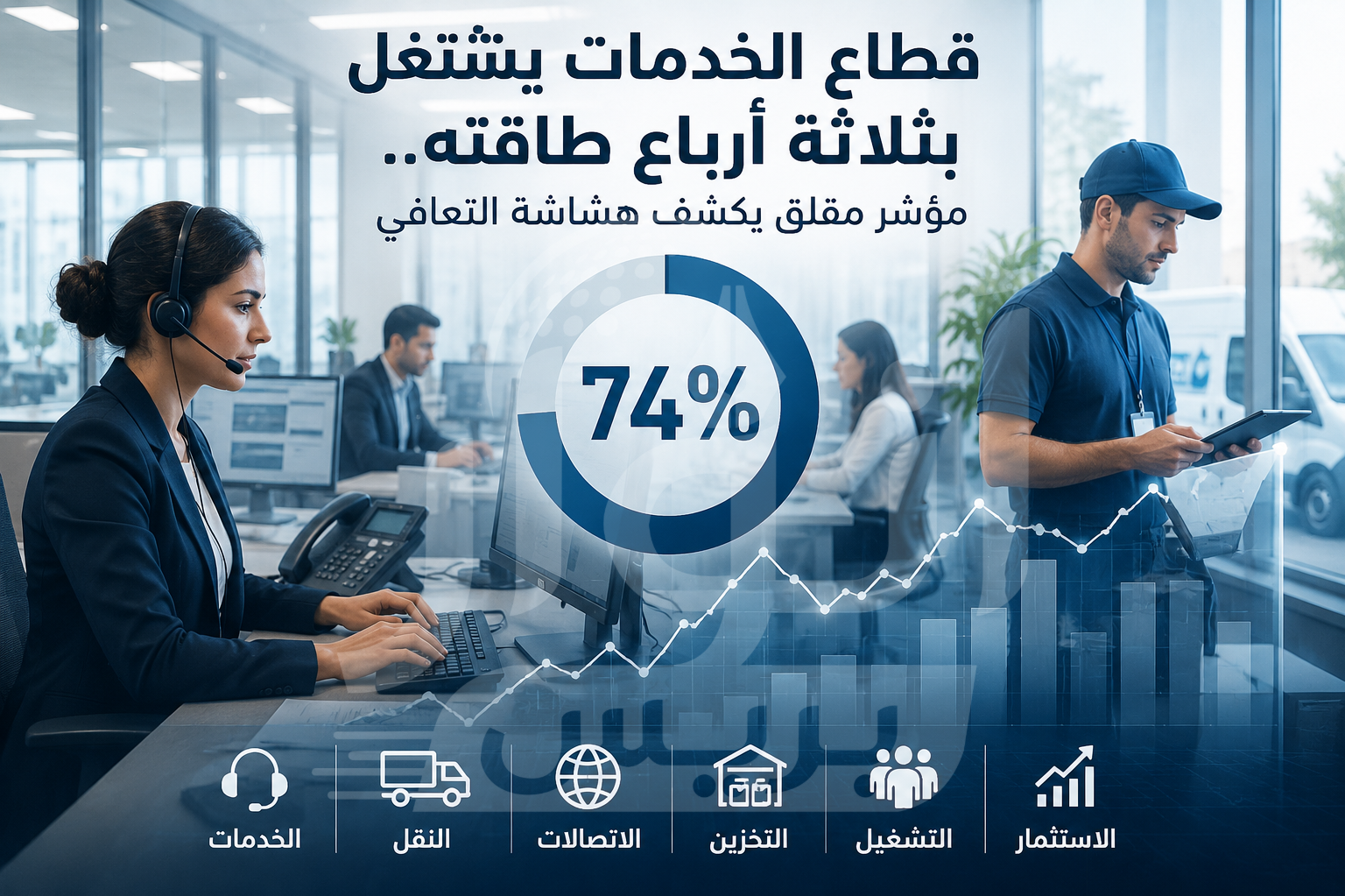 قطاع الخدمات يشتغل بثلاثة أرباع طاقته.. مؤشر مقلق يكشف هشاشة التعافي