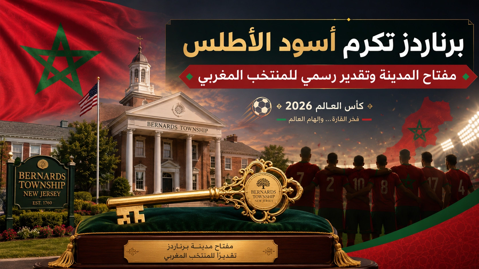 نيوجيرسي تحتفي بأسود الأطلس.. برناردز تكرم المنتخب المغربي وتمنحه مفتاح المدينة