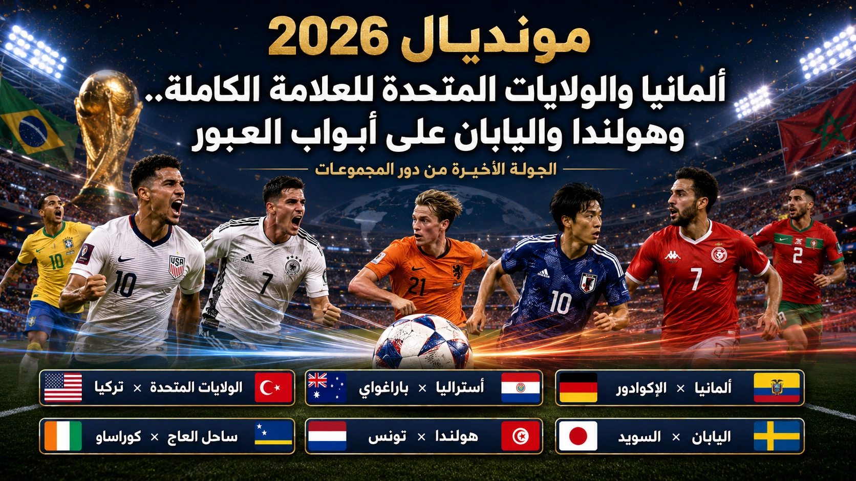 ألمانيا والولايات المتحدة لحفظ العلامة الكاملة وهولندا واليابان على أبواب العبور