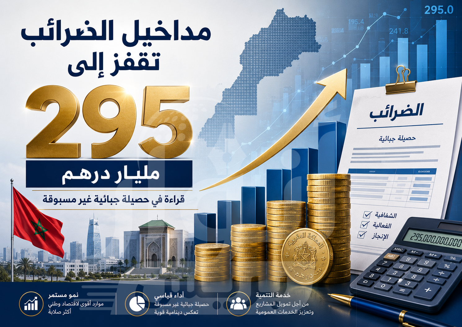 مداخيل الضرائب بالمغرب تقفز إلى 295 مليار درهم.. قراءة في حصيلة جبائية غير مسبوقة