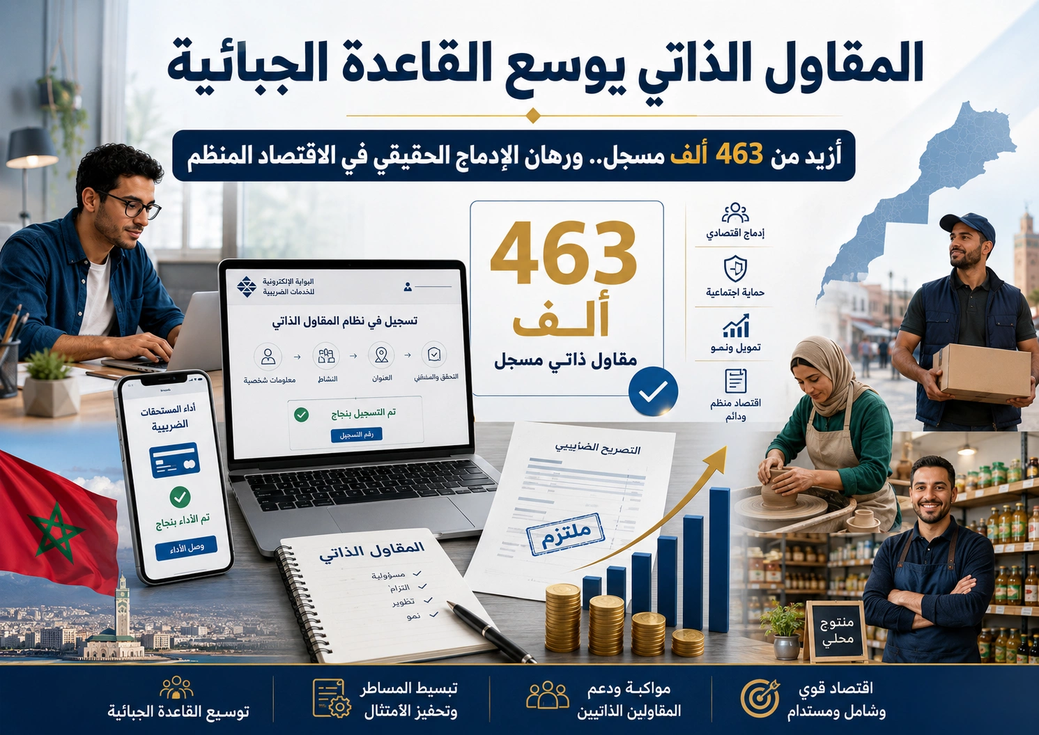 أزيد من 463 ألف مقاول ذاتي في 2025.. هل ينجح المغرب في تحويل الإدماج الجبائي إلى رافعة للنشاط المنظم؟